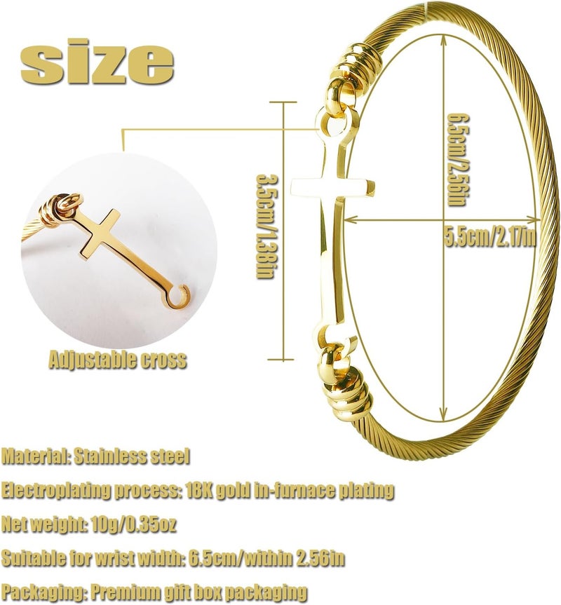 DS Religious Gift for Her Christian Cross Bracelet Bible Verse God is Within Her She Will Not Fall Inspirational Bracelets For Women Stainless Steel Jewelry Gift To Daughter Best Friend - Image 2